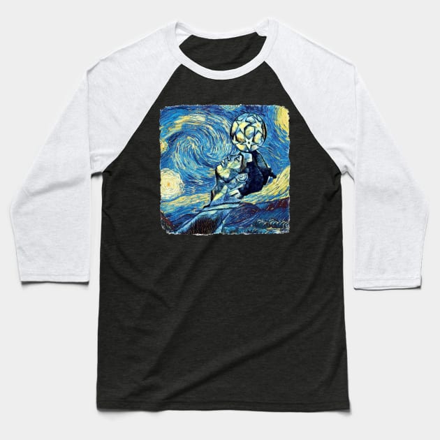 Ronaldo Van Gogh Style Baseball T-Shirt by todos